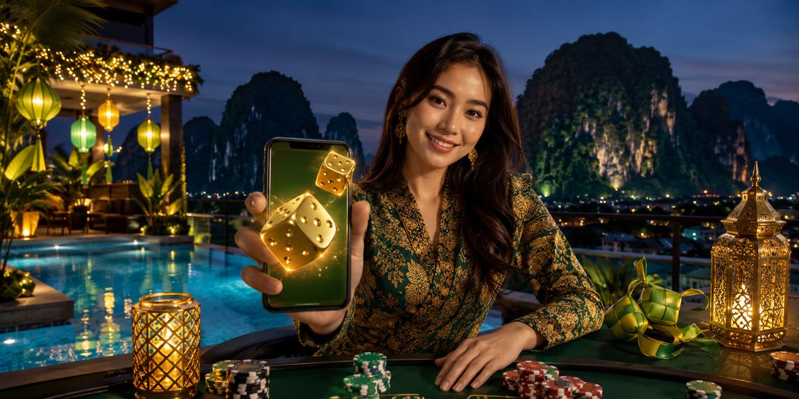Permainan dadu dan kasino bergaya batik di Ipoh Malaysia suasana tempatan